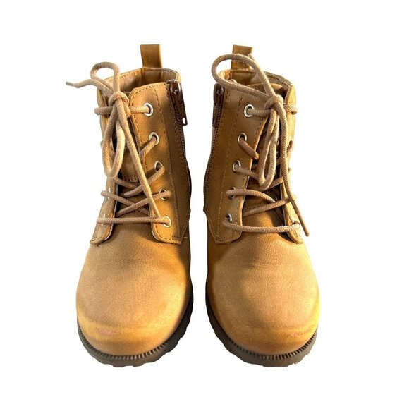 Place Other - Place Toddler Girls Swede Boots/Shoes Brown Tie Zip Size 9